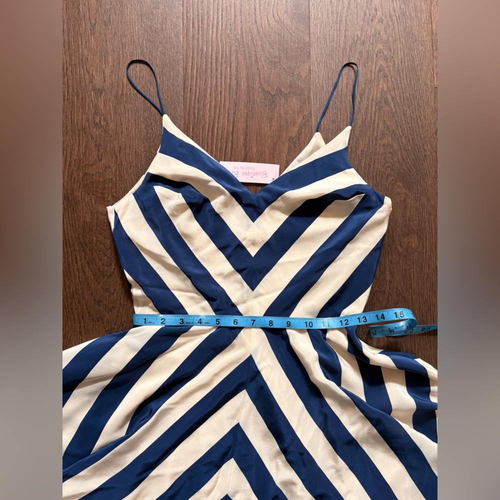 Amanda Uprichard Blue and White Chevron Dress - Picture 4 of 8